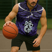 Personalised Maori Matariki Manaia Waiporoporo Sleeveless Zip Hoodie Maori Kowhaiwhai Pattern Galaxy
