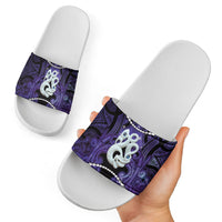 Maori Matariki Manaia Waiporoporo Slide Sandals Maori Kowhaiwhai Pattern Galaxy