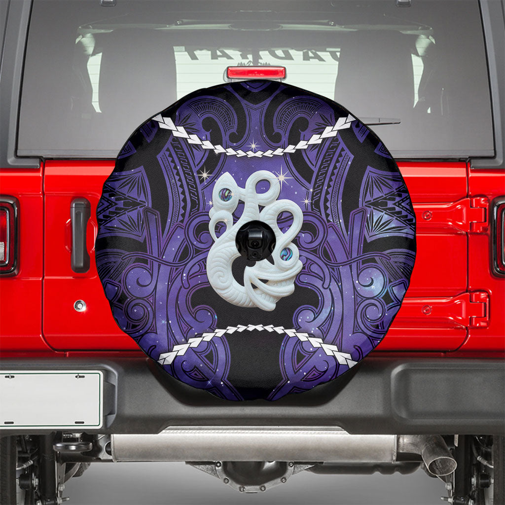 Maori Matariki Manaia Waiporoporo Spare Tire Cover Maori Kowhaiwhai Pattern Galaxy