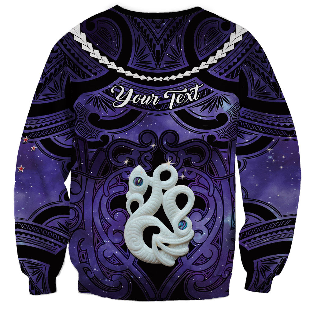 Personalised Maori Matariki Manaia Waiporoporo Sweatshirt Maori Kowhaiwhai Pattern Galaxy