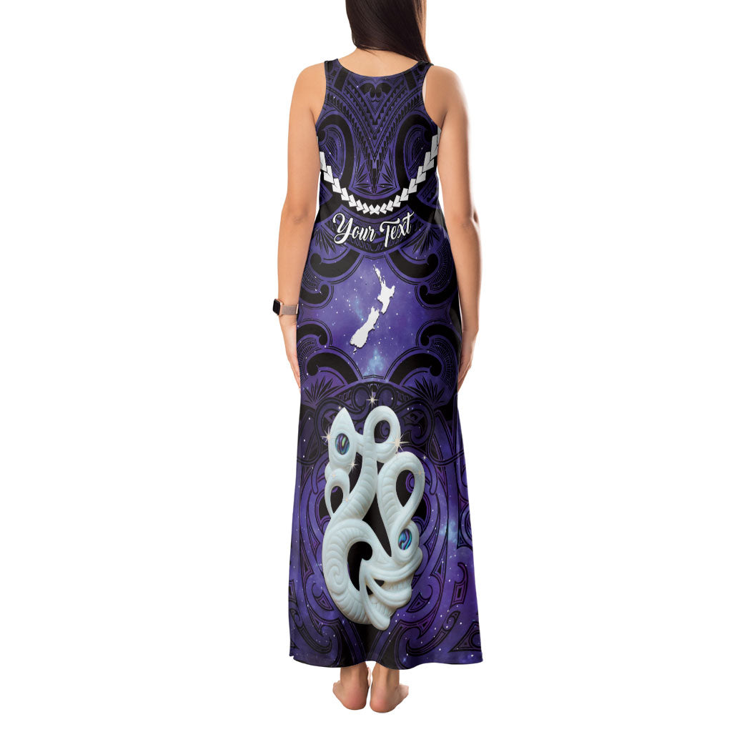 Personalised Maori Matariki Manaia Waiporoporo Tank Maxi Dress Maori Kowhaiwhai Pattern Galaxy