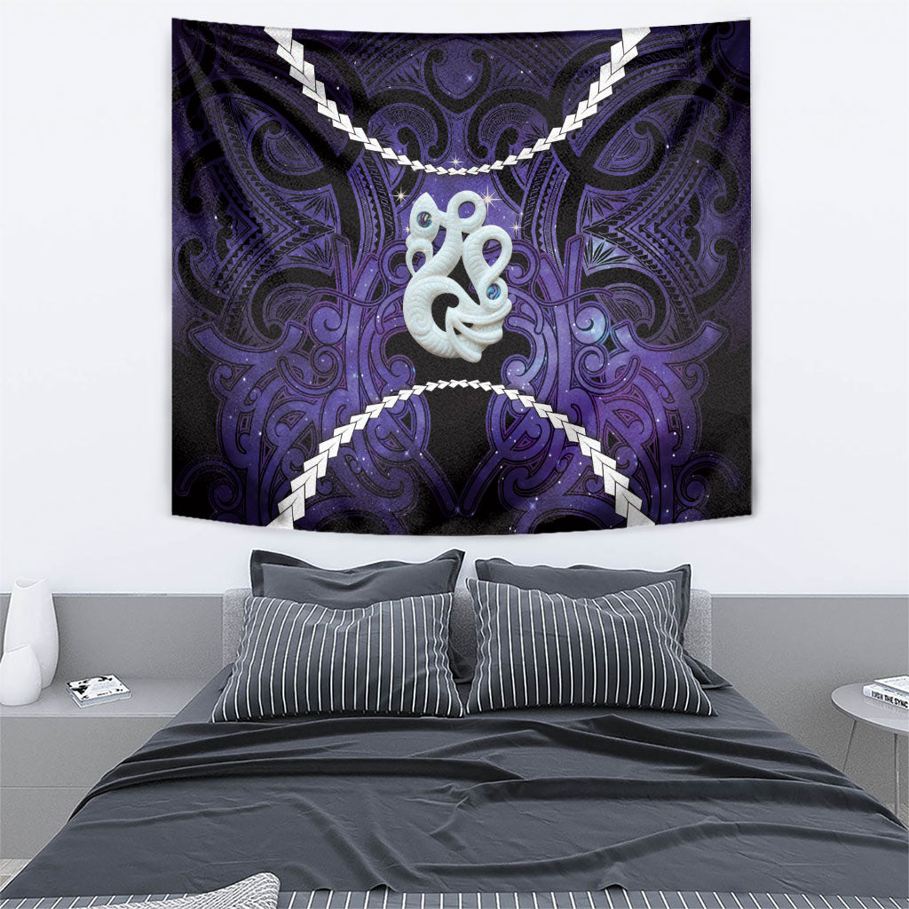 Maori Matariki Manaia Waiporoporo Tapestry Maori Kowhaiwhai Pattern Galaxy