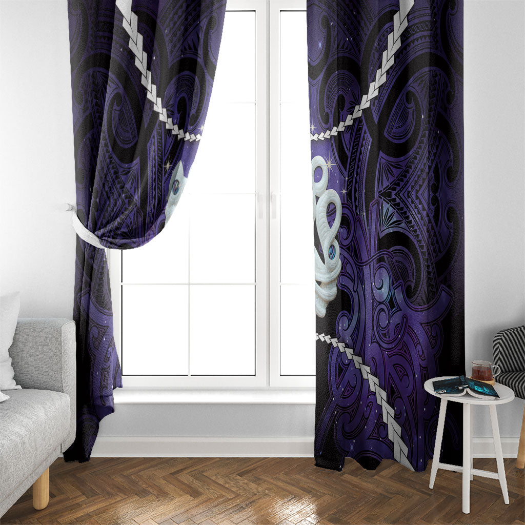 Maori Matariki Manaia Waiporoporo Window Curtain Maori Kowhaiwhai Pattern Galaxy