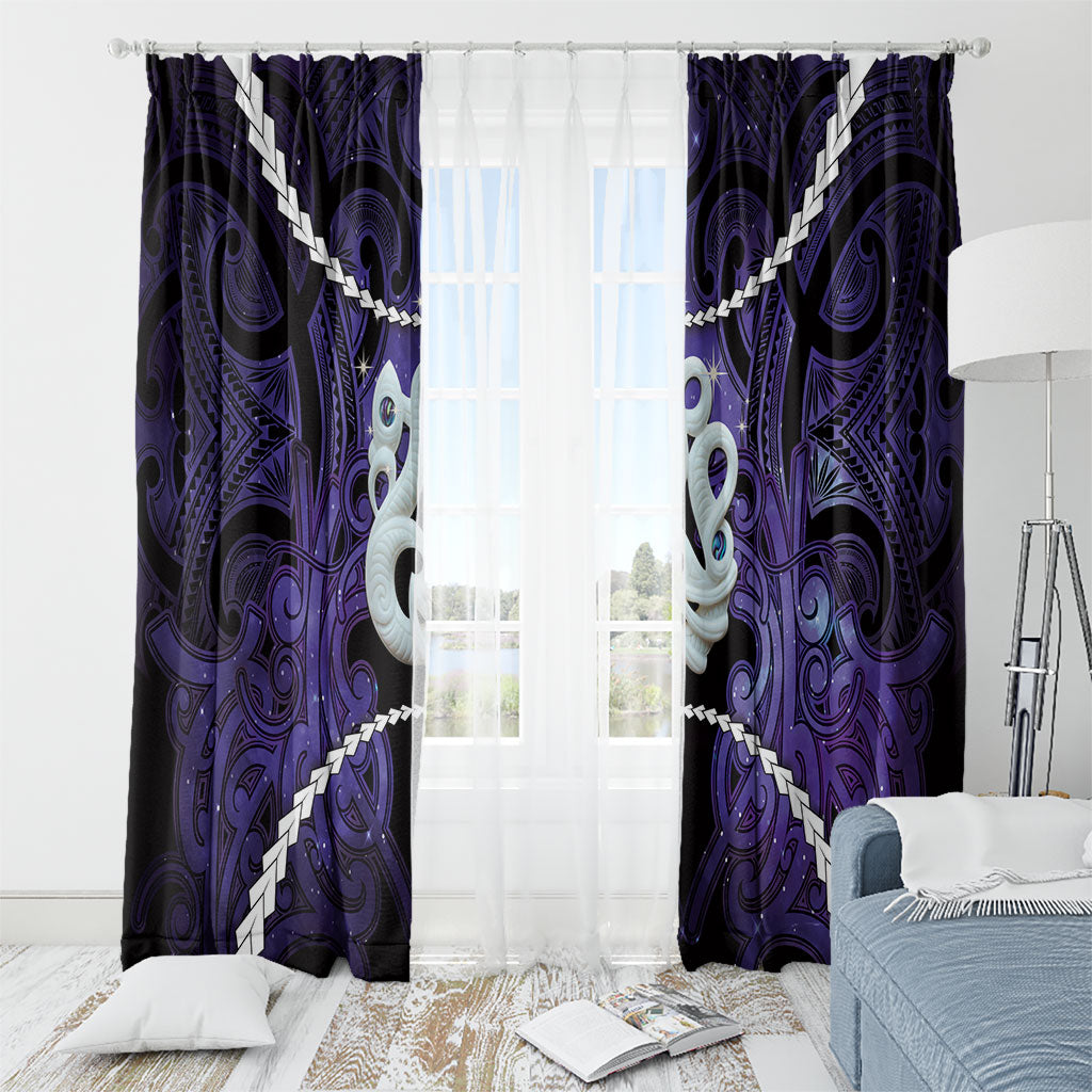Maori Matariki Manaia Waiporoporo Window Curtain Maori Kowhaiwhai Pattern Galaxy