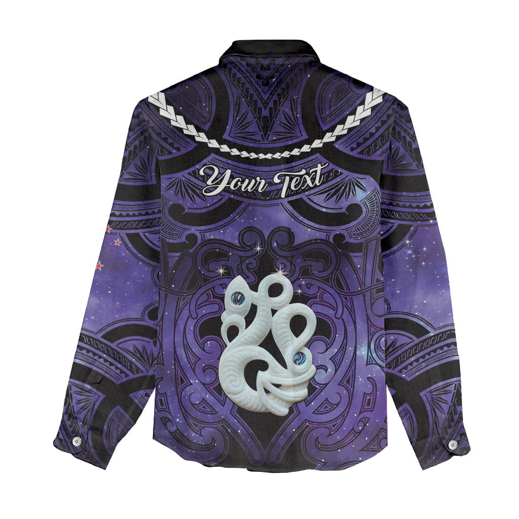 Personalised Maori Matariki Manaia Waiporoporo Women Casual Shirt Maori Kowhaiwhai Pattern Galaxy