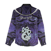 Personalised Maori Matariki Manaia Waiporoporo Women Casual Shirt Maori Kowhaiwhai Pattern Galaxy