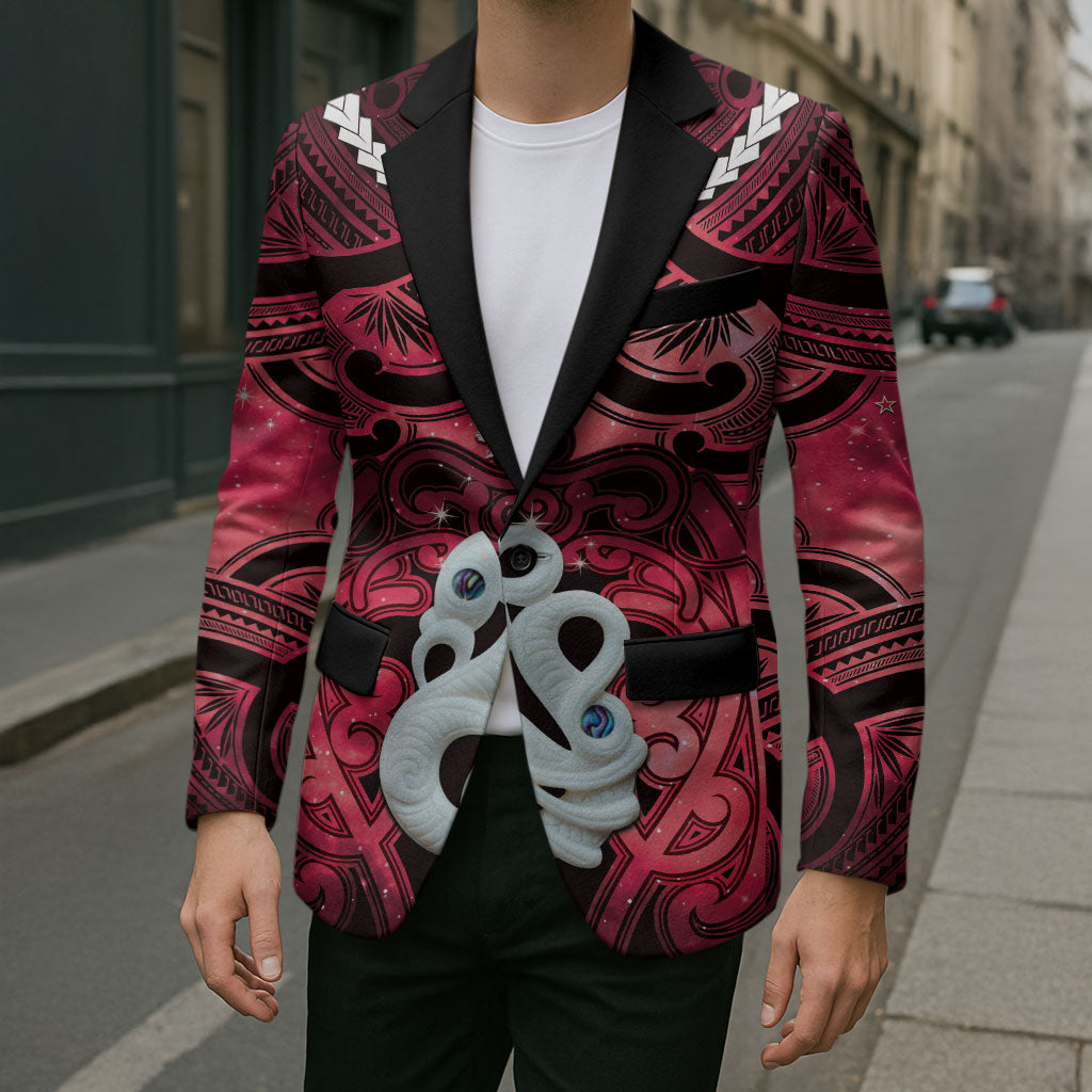 Personalised Maori Matariki Manaia Whero Blazer Maori Kowhaiwhai Pattern Galaxy