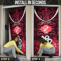 Personalised Maori Matariki Manaia Whero Door Cover Maori Kowhaiwhai Pattern Galaxy