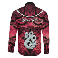 Personalised Maori Matariki Manaia Whero Family Matching Off Shoulder Short Dress and Hawaiian Shirt Maori Kowhaiwhai Pattern Galaxy LT01 - Polynesian Pride