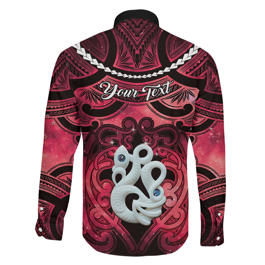 Personalised Maori Matariki Manaia Whero Family Matching Short Sleeve Bodycon Dress and Hawaiian Shirt Maori Kowhaiwhai Pattern Galaxy LT01 - Polynesian Pride