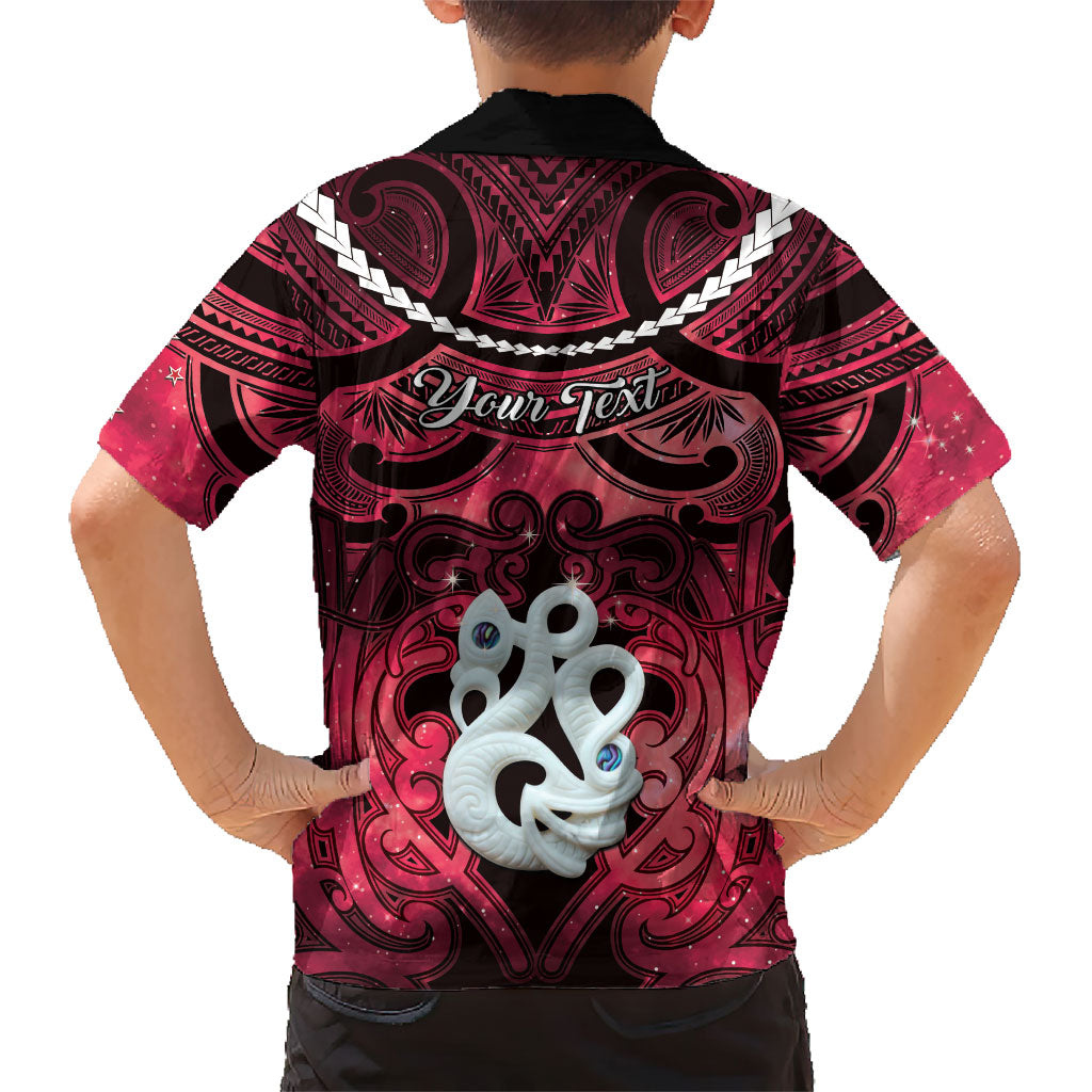 Personalised Maori Matariki Manaia Whero Family Matching Tank Maxi Dress and Hawaiian Shirt Maori Kowhaiwhai Pattern Galaxy LT01 - Polynesian Pride