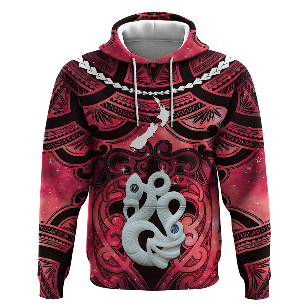 Personalised Maori Matariki Manaia Whero Hoodie Maori Kowhaiwhai Pattern Galaxy