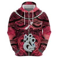 Personalised Maori Matariki Manaia Whero Hoodie Maori Kowhaiwhai Pattern Galaxy