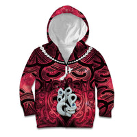 Personalised Maori Matariki Manaia Whero Kid Hoodie Maori Kowhaiwhai Pattern Galaxy