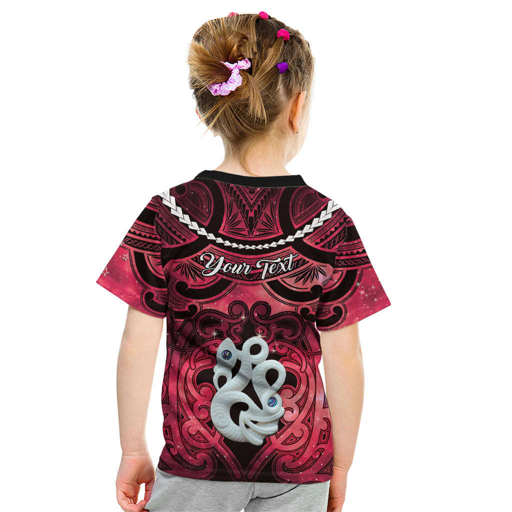 Personalised Maori Matariki Manaia Whero Kid T Shirt Maori Kowhaiwhai Pattern Galaxy
