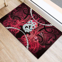 Maori Matariki Manaia Whero Rubber Doormat Maori Kowhaiwhai Pattern Galaxy
