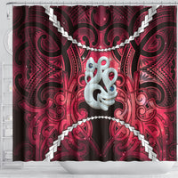 Maori Matariki Manaia Whero Shower Curtain Maori Kowhaiwhai Pattern Galaxy