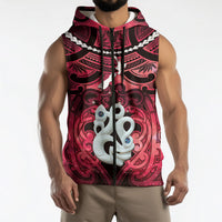 Personalised Maori Matariki Manaia Whero Sleeveless Zip Hoodie Maori Kowhaiwhai Pattern Galaxy