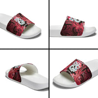 Maori Matariki Manaia Whero Slide Sandals Maori Kowhaiwhai Pattern Galaxy