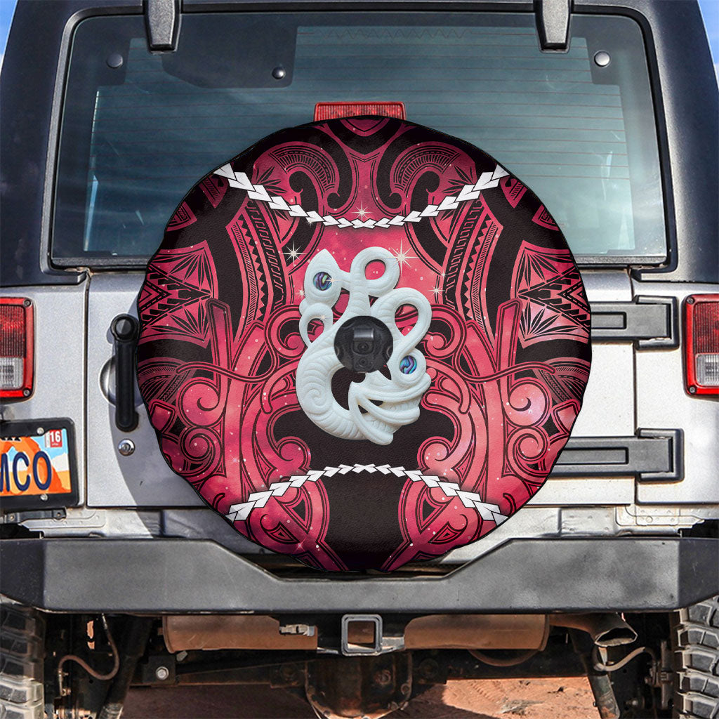 Maori Matariki Manaia Whero Spare Tire Cover Maori Kowhaiwhai Pattern Galaxy