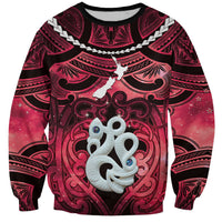 Personalised Maori Matariki Manaia Whero Sweatshirt Maori Kowhaiwhai Pattern Galaxy