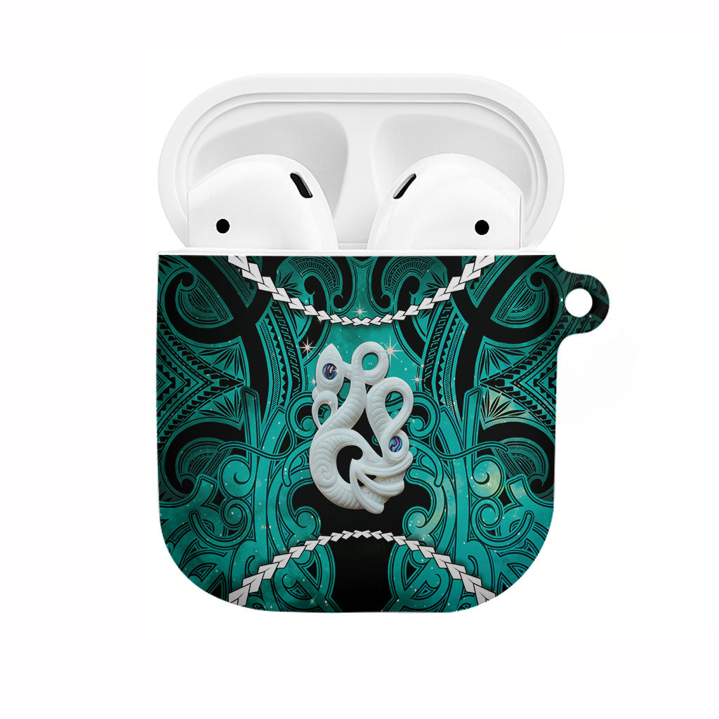Maori Matariki Manaia Turquoise AirPods Case Maori Kowhaiwhai Pattern Galaxy
