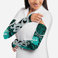 Personalised Maori Matariki Manaia Turquoise Arm Sleeves Maori Kowhaiwhai Pattern Galaxy