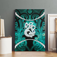 Maori Matariki Manaia Turquoise Canvas Wall Art Maori Kowhaiwhai Pattern Galaxy