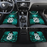 Personalised Maori Matariki Manaia Turquoise Car Mats Maori Kowhaiwhai Pattern Galaxy