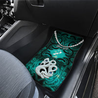 Personalised Maori Matariki Manaia Turquoise Car Mats Maori Kowhaiwhai Pattern Galaxy