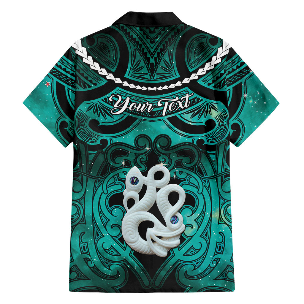 Personalised Maori Matariki Manaia Turquoise Family Matching Long Sleeve Bodycon Dress and Hawaiian Shirt Maori Kowhaiwhai Pattern Galaxy LT01 - Polynesian Pride
