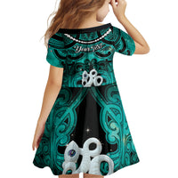Personalised Maori Matariki Manaia Turquoise Family Matching Off Shoulder Maxi Dress and Hawaiian Shirt Maori Kowhaiwhai Pattern Galaxy LT01 - Polynesian Pride
