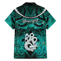 Personalised Maori Matariki Manaia Turquoise Family Matching Tank Maxi Dress and Hawaiian Shirt Maori Kowhaiwhai Pattern Galaxy LT01 - Polynesian Pride