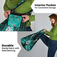 Maori Matariki Manaia Turquoise Grocery Bag Maori Kowhaiwhai Pattern Galaxy