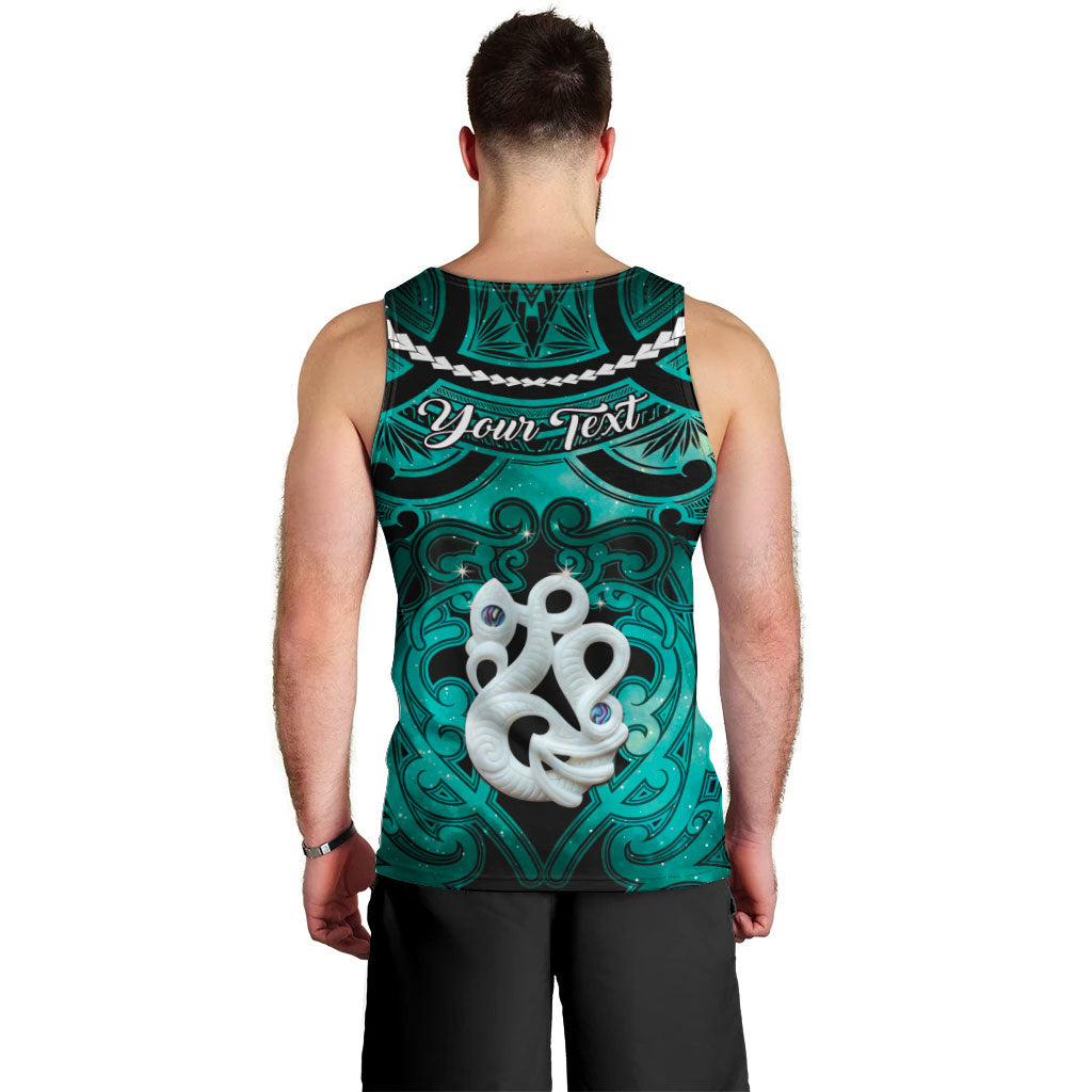 Personalised Maori Matariki Manaia Turquoise Men Tank Top Maori Kowhaiwhai Pattern Galaxy