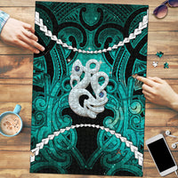 Maori Matariki Manaia Turquoise Puzzle Maori Kowhaiwhai Pattern Galaxy