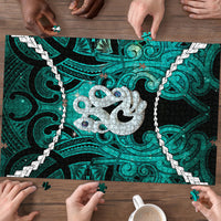 Maori Matariki Manaia Turquoise Puzzle Maori Kowhaiwhai Pattern Galaxy