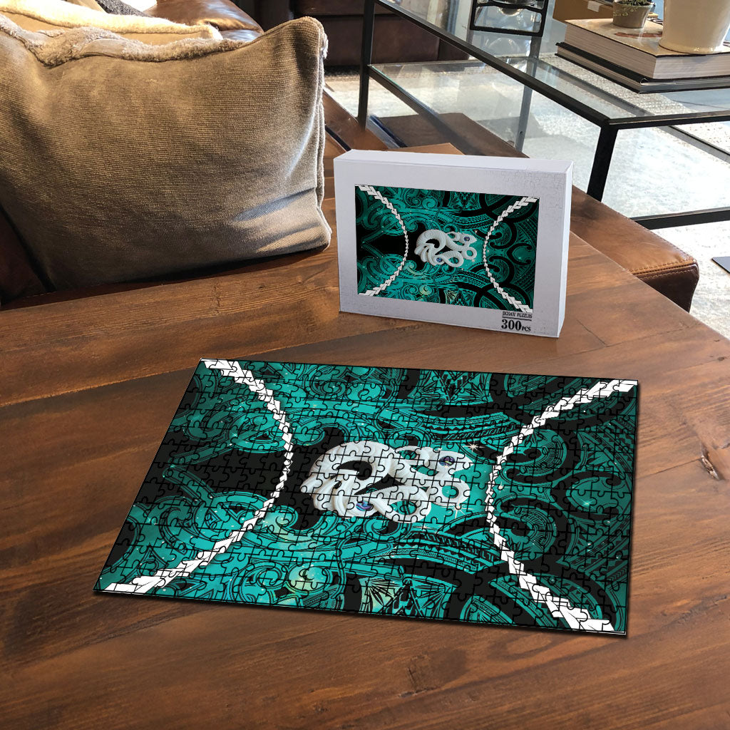 Maori Matariki Manaia Turquoise Puzzle Maori Kowhaiwhai Pattern Galaxy
