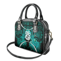 Maori Matariki Manaia Turquoise Shoulder Handbag Maori Kowhaiwhai Pattern Galaxy