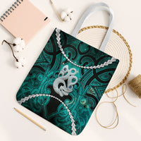 Maori Matariki Manaia Turquoise Tote Bag Maori Kowhaiwhai Pattern Galaxy