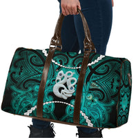 Maori Matariki Manaia Turquoise Travel Bag Maori Kowhaiwhai Pattern Galaxy