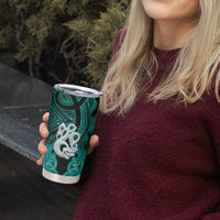 Personalised Maori Matariki Manaia Turquoise Tumbler Cup Maori Kowhaiwhai Pattern Galaxy