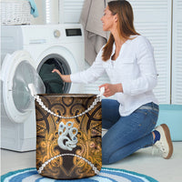 Maori Matariki Manaia Kowhai Laundry Basket Maori Kowhaiwhai Pattern Galaxy