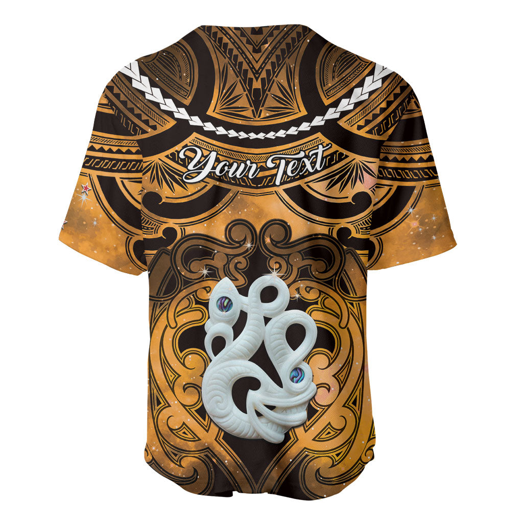 Personalised Maori Matariki Manaia Kowhai Baseball Jersey Maori Kowhaiwhai Pattern Galaxy