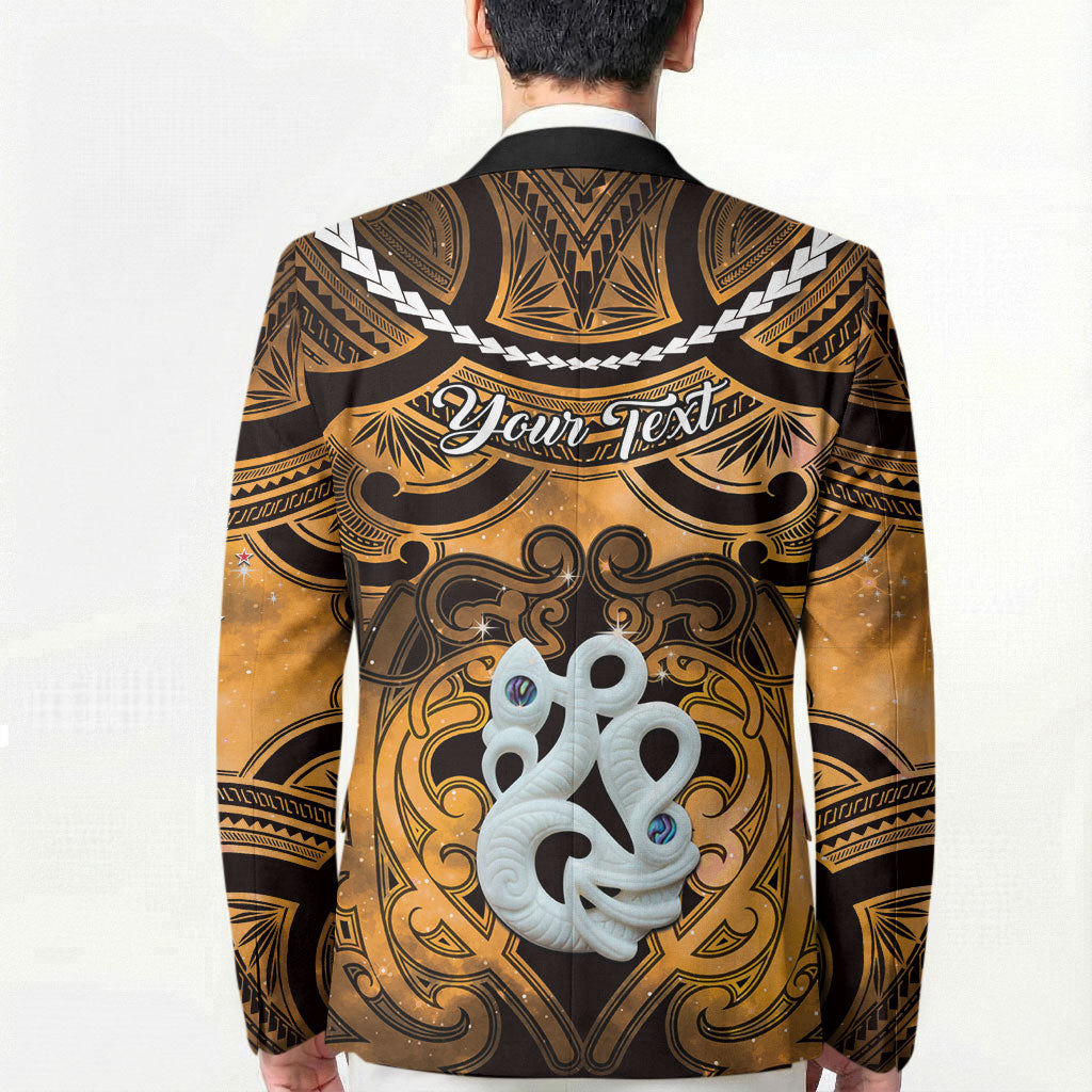 Personalised Maori Matariki Manaia Kowhai Blazer Maori Kowhaiwhai Pattern Galaxy