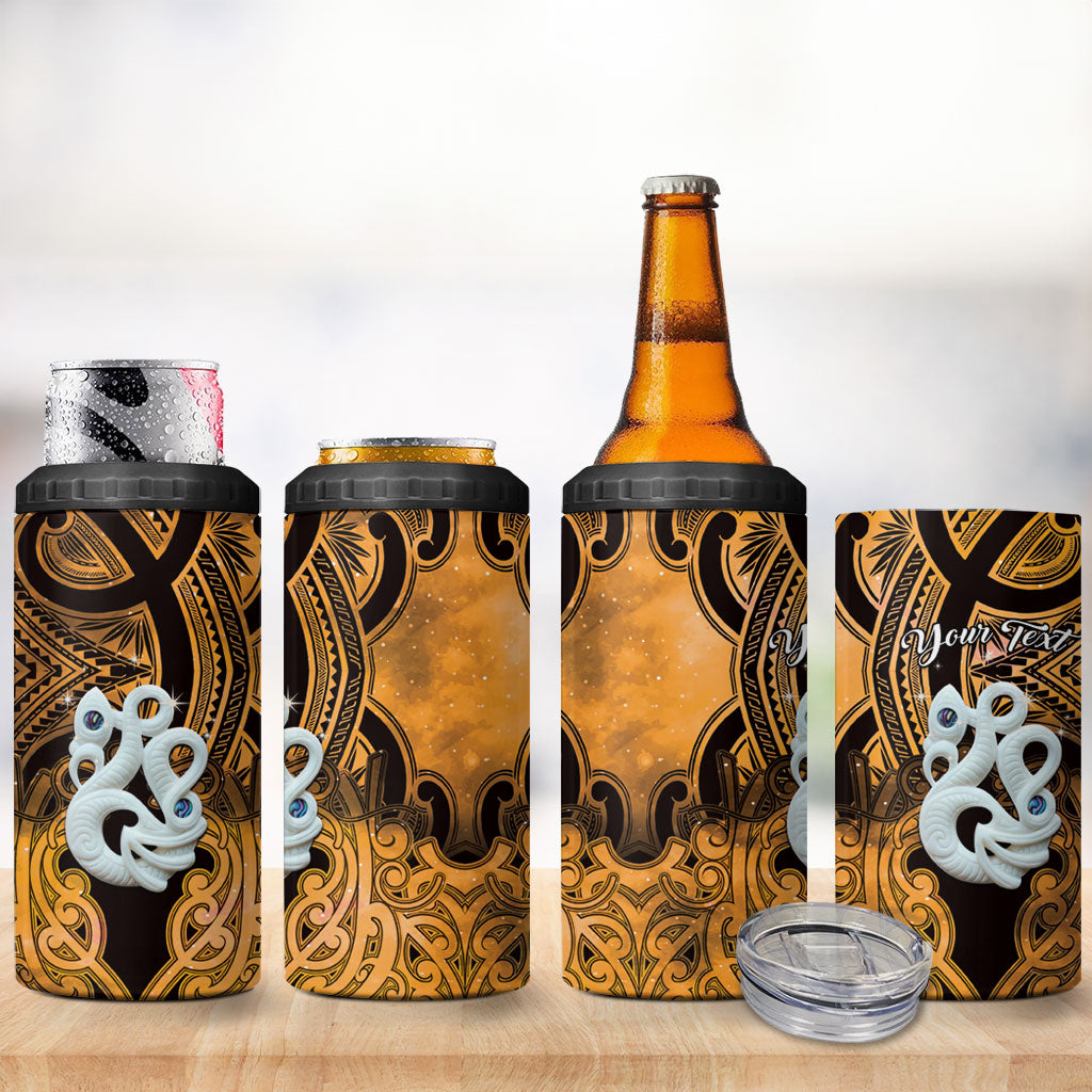 Personalised Maori Matariki Manaia Kowhai 4 in 1 Can Cooler Tumbler Maori Kowhaiwhai Pattern Galaxy