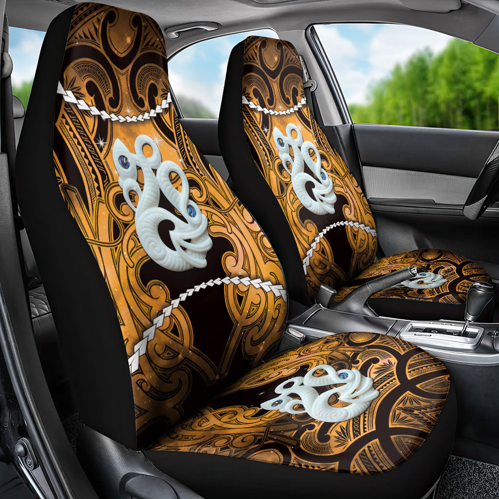 Maori Matariki Manaia Kowhai Car Seat Cover Maori Kowhaiwhai Pattern Galaxy
