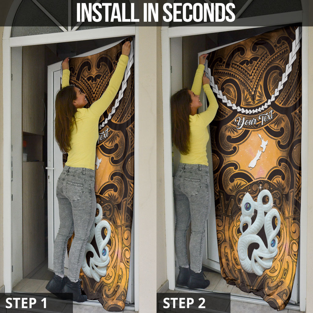 Personalised Maori Matariki Manaia Kowhai Door Cover Maori Kowhaiwhai Pattern Galaxy