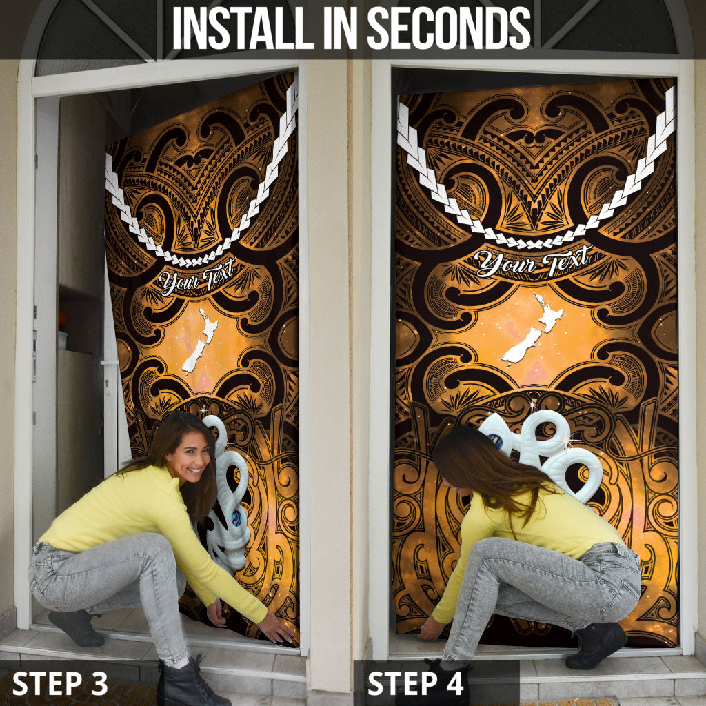 Personalised Maori Matariki Manaia Kowhai Door Cover Maori Kowhaiwhai Pattern Galaxy