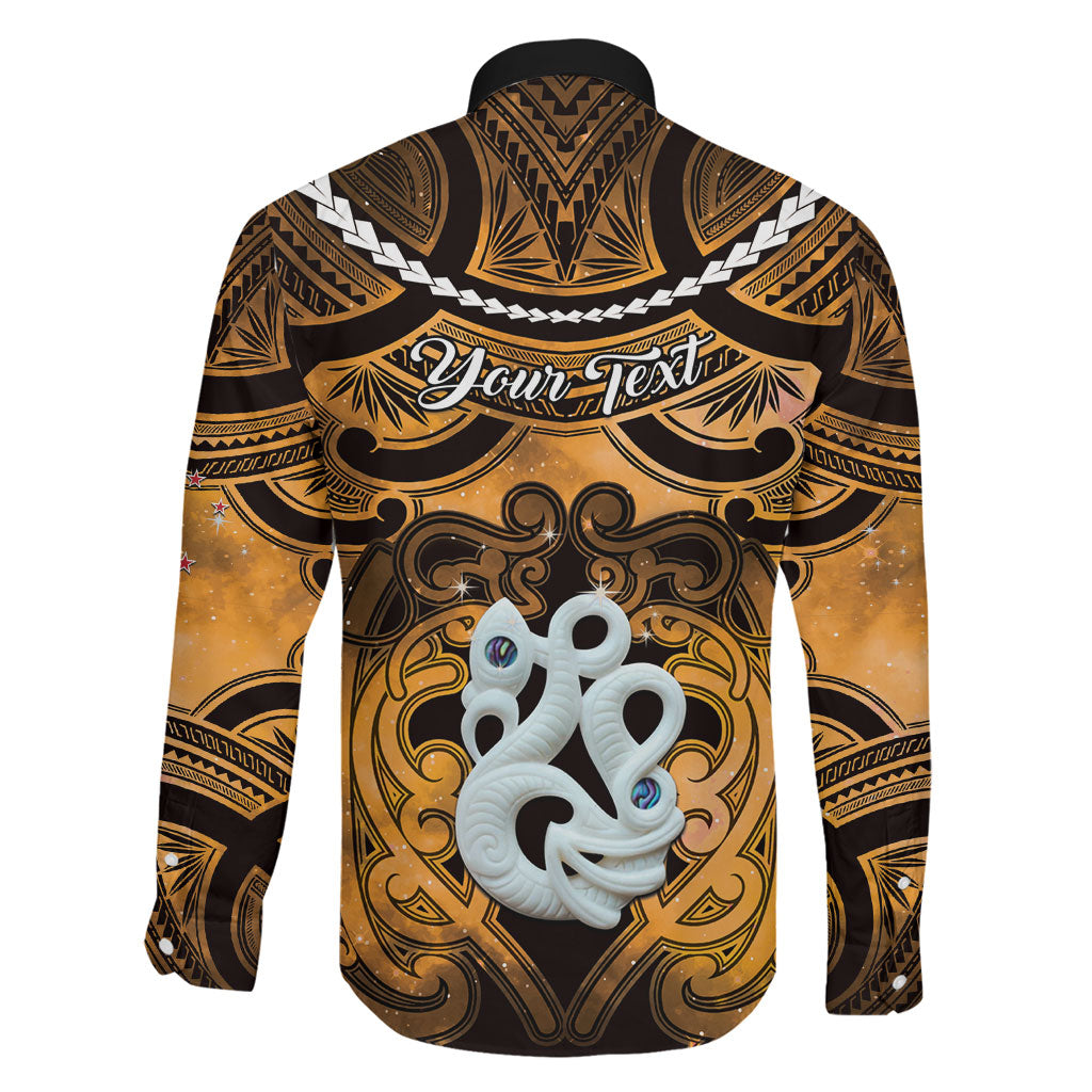 Personalised Maori Matariki Manaia Kowhai Family Matching Mermaid Dress and Hawaiian Shirt Maori Kowhaiwhai Pattern Galaxy LT01 - Polynesian Pride